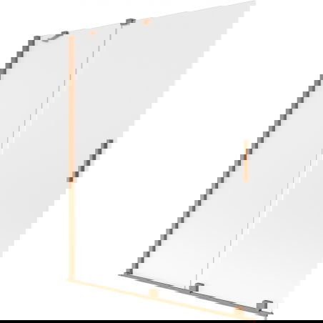 Mexen Velar Badewannenfaltwand 2-flügelig, 140 x 150 cm, satiniert, gebürstetes Kupfer - 896-140-000-31-65