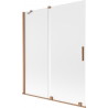 Mexen Velar 2-tiivaline vannitoauks, lükanduks 140 x 150 cm, mattklaas, harjatud vask - 896-140-000-31-65