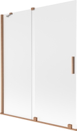 Mexen Velar 2-tiivaline vannitoauks, lükanduks 140 x 150 cm, mattklaas, harjatud vask - 896-140-000-31-65