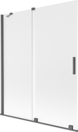 Mexen Velar kahe tiivaga lükandvannisein 140 x 150 cm, matt, harjatud gun gray - 896-140-000-31-66