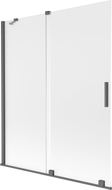 Mexen Velar parawan nawannowy 2-skrzydłowy rozsuwany 140 x 150 cm, szron, gun gray szczotkowany - 896-140-000-31-66