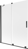 Mexen Velar klizna za tuš 2-krilna klizna 140 x 150 cm, matirano staklo, crna - 896-140-000-31-70