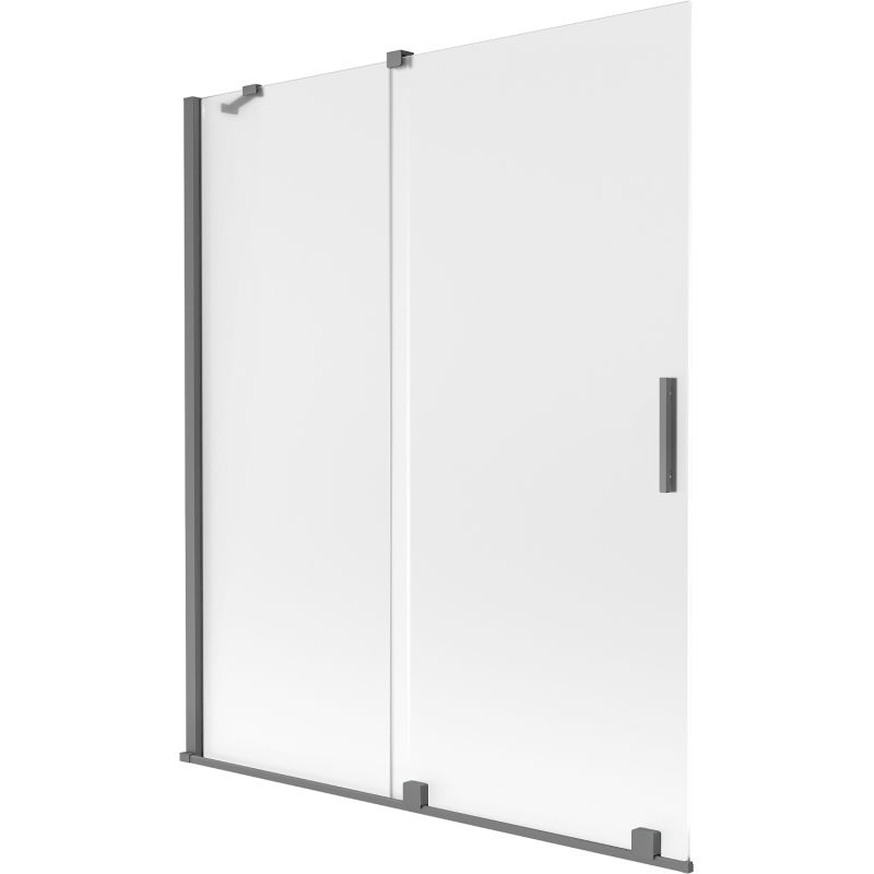Mexen Velar Badewannenabtrennung, 2-flügelig verschiebbar, 140 x 150 cm, matt, Gunmetal - 896-140-000-31-95