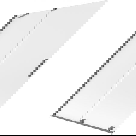 Mexen Velar διπλή συρόμενη πόρτα μπάνιου 140 x 150 cm, παγετός, gun metal - 896-140-000-31-95