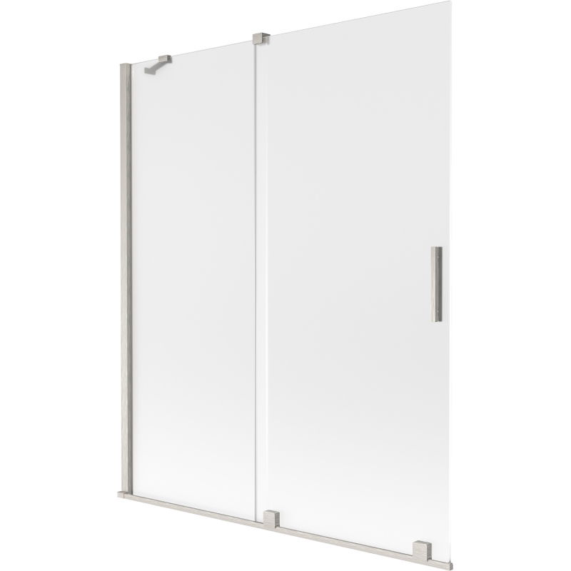 Mexen Velar Badewannenabtrennung 2-flügelig verschiebbar 140 x 150 cm, matt, gebürstetes Nickel - 896-140-000-31-97