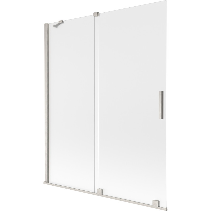 Mexen Velar kahe tiivaga liugklaas vannile 140 x 150 cm, jäätunud, harjatud nikkel - 896-140-000-31-97