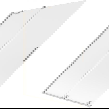 Mexen Velar Badewannenabtrennung 2-flügelig verschiebbar 140 x 150 cm, matt, gebürstetes Nickel - 896-140-000-31-97
