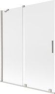 Mexen Velar paratia da vasca 2-ali scorrevole 140 x 150 cm, ghiaccio, nichel satinato - 896-140-000-31-97