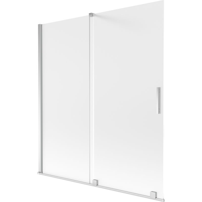 Mexen Velar Badewannenfaltwand 2-flügelig verschiebbar 150 x 150 cm, satiniert, Chrom - 896-150-000-31-01