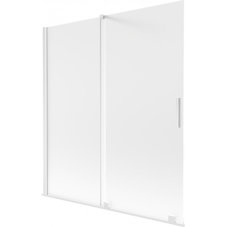 Mexen Velar klizni paravan za kadu, 2-krilni, klizni 150 x 150 cm, matiran, bijeli - 896-150-000-31-20