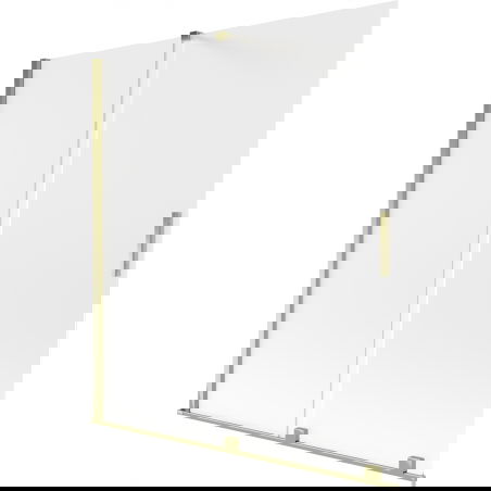 Mexen Velar 2-delad skjutbar duschvägg 150 x 150 cm, frostad, guld - 896-150-000-31-50