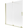 Mexen Velar kahetahuline teisaldatav kapinurga uks 150 x 150 cm, härmatis, kuldne - 896-150-000-31-50