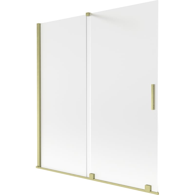 Mexen Velar duschskärm 2-flyglig skjutbart 150 x 150 cm, frost, borstad guld - 896-150-000-31-55