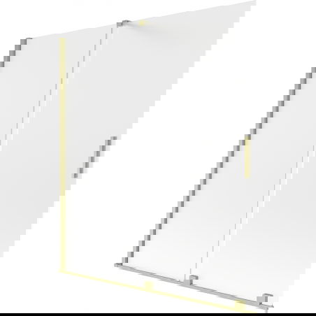 Mexen Velar raztegljiva kopalniška pregrada s 2 krili 150 x 150 cm, mraz, zlato brušeno - 896-150-000-31-55