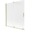 Mexen Velar 2-panel sliding bathtub screen 150 x 150 cm, frost, brushed gold - 896-150-000-31-55