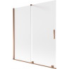 Mexen Velar 2-osaline lükandvannisein 150 x 150 cm, härmatis, roosa kuld - 896-150-000-31-60