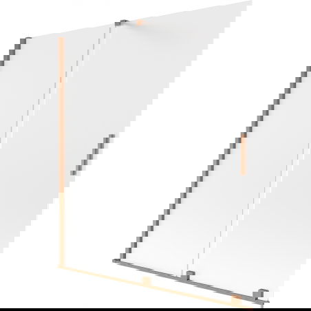 Mexen Velar, 2-flügelige Schiebewand für die Badewanne 150 x 150 cm, gefrostet, gebürstetes Kupfer - 896-150-000-31-65