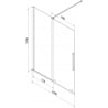Mexen Velar parawan nawannowy 2-skrzydłowy rozsuwany 150 x 150 cm, szron, miedź szczotkowana - 896-150-000-31-65