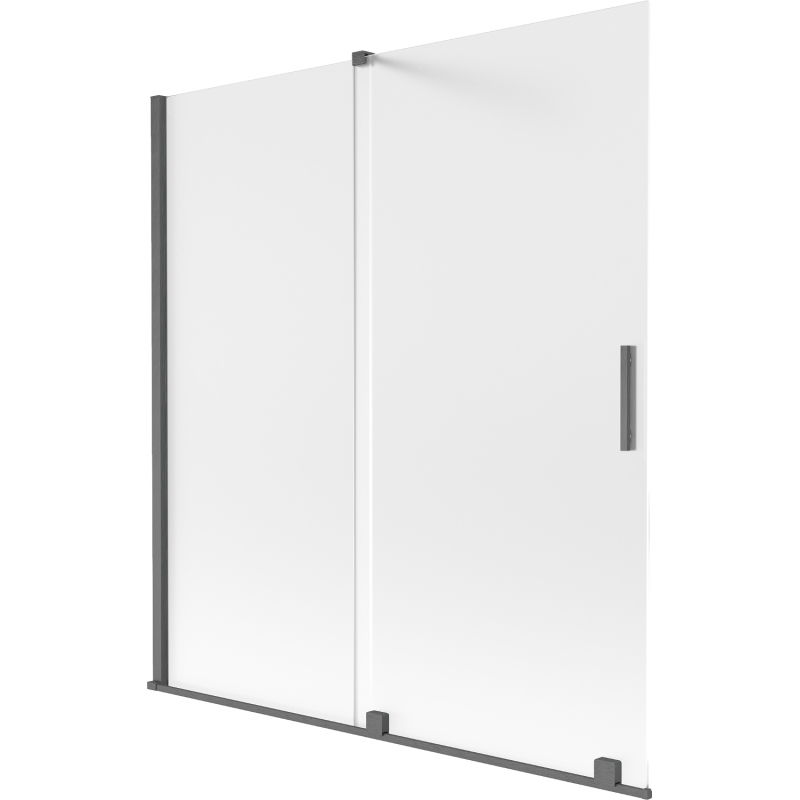 Mexen Velar mampara de ducha de 2 hojas corredera 150 x 150 cm, escarcha, gris armado cepillado - 896-150-000-31-66