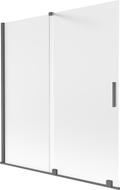 Mexen Velar 2-panel Sliding Bathtub Screen 150 x 150 cm, Frosted, Brushed Gun Gray - 896-150-000-31-66