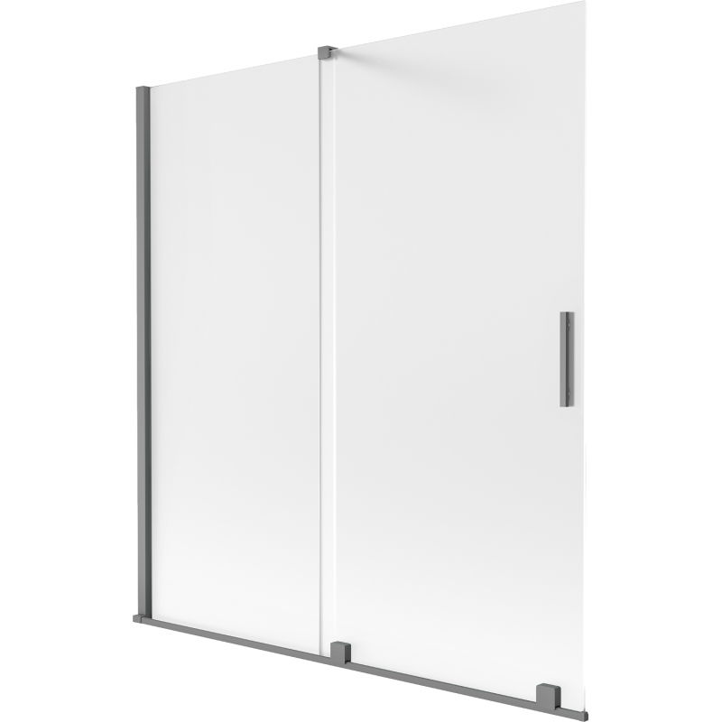 Mexen Velar paratia per vasca da bagno scorrevole a 2 ante 150 x 150 cm, satinato, metallo canna di fucile - 896-150-000-31-95