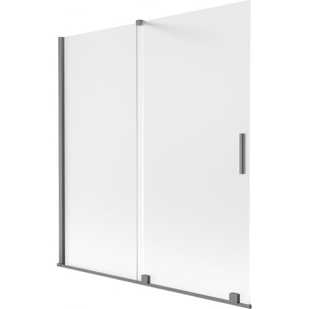 Mexen Velar paroi de baignoire 2 volets coulissants 150 x 150 cm, givre, gun metal - 896-150-000-31-95