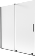 Mexen Velar 2-wing sliding bath screen 150 x 150 cm, frost, gun metal - 896-150-000-31-95