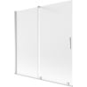 Mexen Velar klizni paravan za kadu 2-krilni klizni 160 x 150 cm, mraz, krom - 896-160-000-31-01