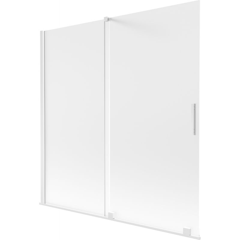 Mexen Velar Badewannenabtrennung 2-flügelig verschiebbar 160 x 150 cm, matt, weiß - 896-160-000-31-20