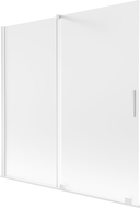 Mexen Velar paroi de baignoire coulissante à 2 panneaux 160 x 150 cm, givré, blanc - 896-160-000-31-20