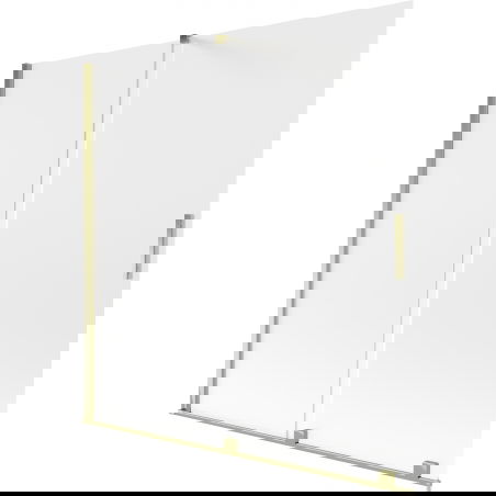 Mexen Velar parede de banheira de 2 painéis deslizantes 160 x 150 cm, fosca, dourada - 896-160-000-31-50