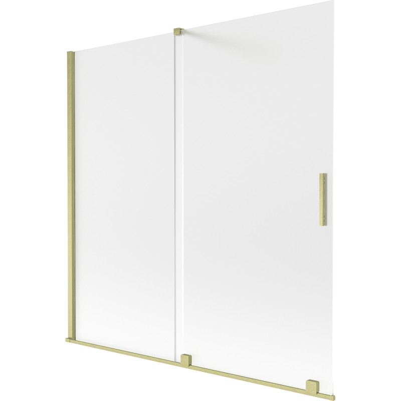 Mexen Velar klizni paravan za kadu s 2 klizna panela 160 x 150 cm, matirano staklo, brušeni zlatni - 896-160-000-31-55