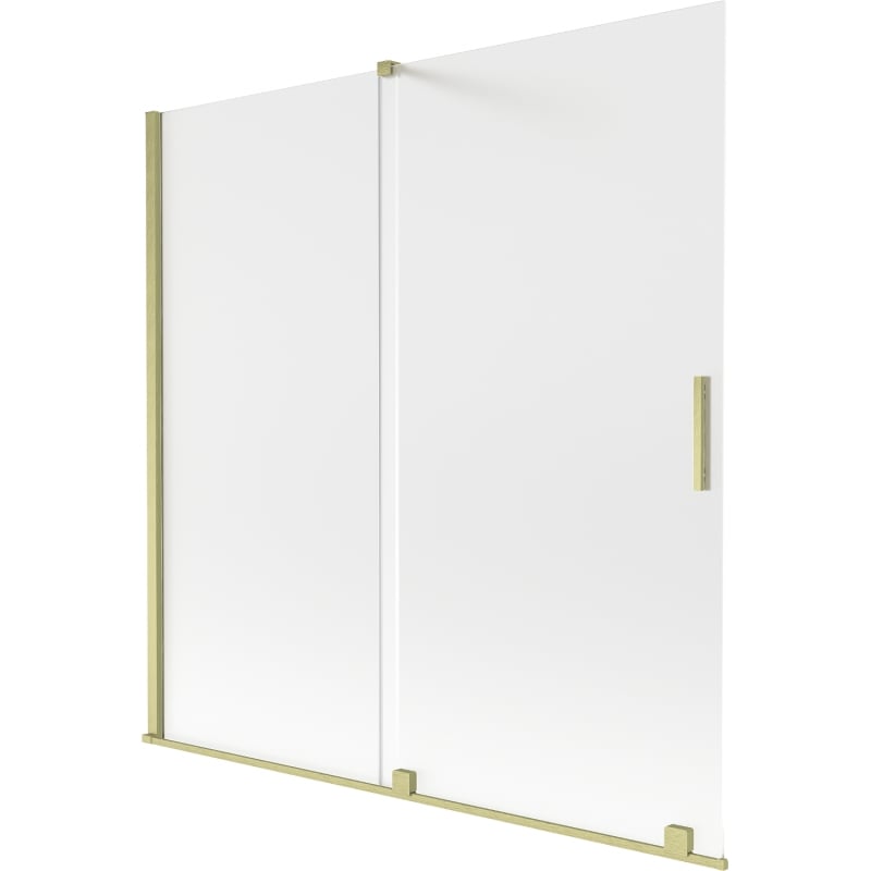 Mexen Velar parede de banho 2-painéis deslizante 160 x 150 cm, fosco, dourado escovado - 896-160-000-31-55