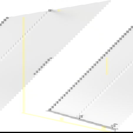 Mexen Velar zweefaarm matglas Duschprabbelli 2-flillech verschoofbar 160 x 150 cm, matteiert, gëllt gelëdde
