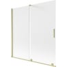 Mexen Velar paroi de baignoire 2 volets coulissants 160 x 150 cm, givré, or brossé - 896-160-000-31-55