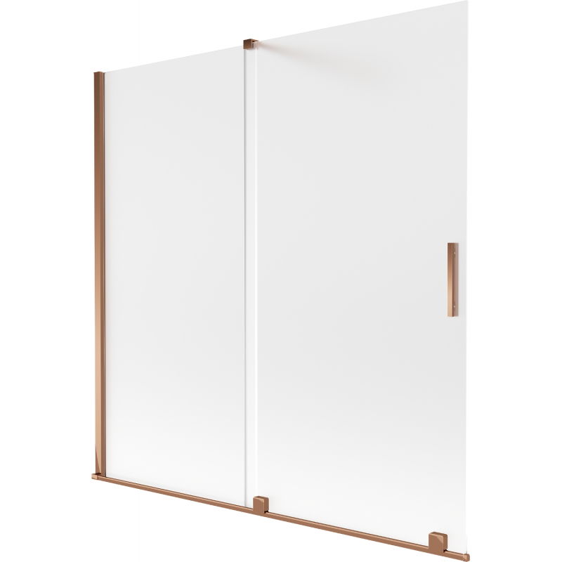 Mexen Velar paravento da vasca da bagno a 2 ante scorrevoli 160 x 150 cm, brina, oro rosa - 896-160-000-31-60