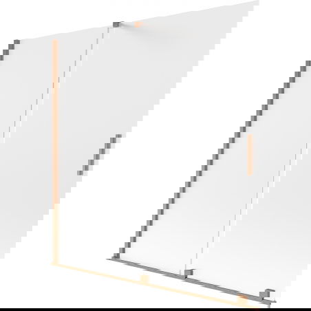 Mexen Velar Badewannenabtrennung 2-flügelig verschiebbar 160 x 150 cm, mattiert, gebürstetes Kupfer - 896-160-000-31-65