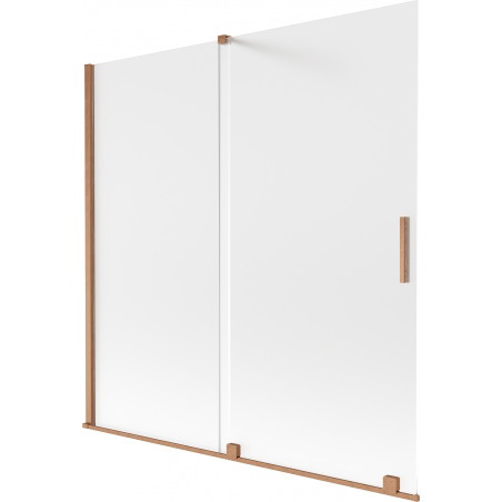 Mexen Velar Pokretni paravan za kadu s 2 krila 160 x 150 cm, mraz, brušeni bakar - 896-160-000-31-65