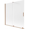 Mexen Velar parawan nawannowy 2-skrzydłowy rozsuwany 160 x 150 cm, szron, miedź szczotkowana - 896-160-000-31-65