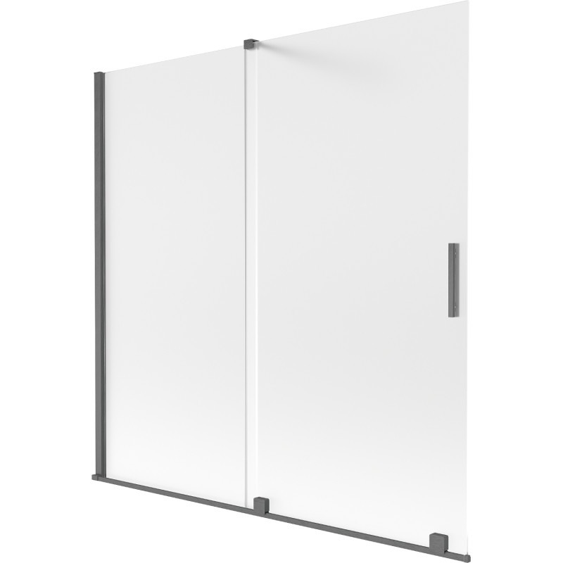 Mexen Velar klizna zavjesa za kadu s 2 klizna krila 160 x 150 cm, matirano, brušeni gun sivi - 896-160-000-31-66