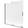 Mexen Velar kahe tiivaga vannitoa ekraan, lükatav 160 x 150 cm, härmatis, harjatud relvaga hall - 896-160-000-31-66