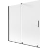 Paroi de baignoire coulissante à 2 volets Mexen Velar 160 x 150 cm, givrée, gris canon brossé - 896-160-000-31-66