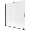Mexen Velar klizni paravan za kadu s dvokrilnim pomicanjem 160 x 150 cm, mat, crni - 896-160-000-31-70