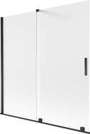 Mexen Velar 2-flügelige, verschiebbare Badewannenwand 160 x 150 cm, satiniert, schwarz - 896-160-000-31-70
