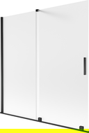 Mexen Velar pare-douche à 2 volets coulissants 160 x 150 cm, givré, noir - 896-160-000-31-70