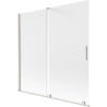 Mexen Velar kaheinapoolne liuglev vannisein 160 x 150 cm, udu, harjatud nikkel - 896-160-000-31-97