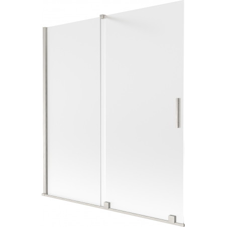 Mexen Velar kaheosaline, liuglev vannitoa paravan 150 x 150 cm, jäätunud klaas, harjatud nikkel - 896-150-000-31-97