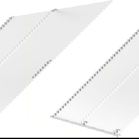 Mexen Velar paravento per vasca da bagno scorrevole a 2 ante 150 x 150 cm, ghiaccio, nichel spazzolato - 896-150-000-31-97