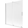 Mexen Velar kaheosaline, liuglev vannitoa paravan 150 x 150 cm, jäätunud klaas, harjatud nikkel - 896-150-000-31-97