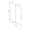 Mexen Velar 2-osaline lükandvannisein 95 x 150 cm, jäälillemuster, kroom - 896-095-000-31-01